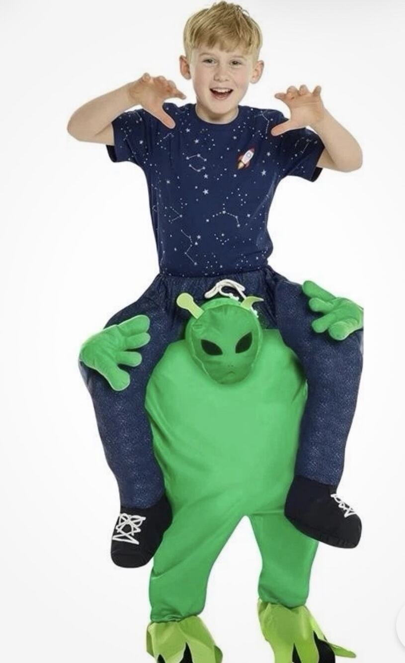 Kids Alien Piggyback Costume 6 - 12 yrs Boys Girls Halloween Ride On